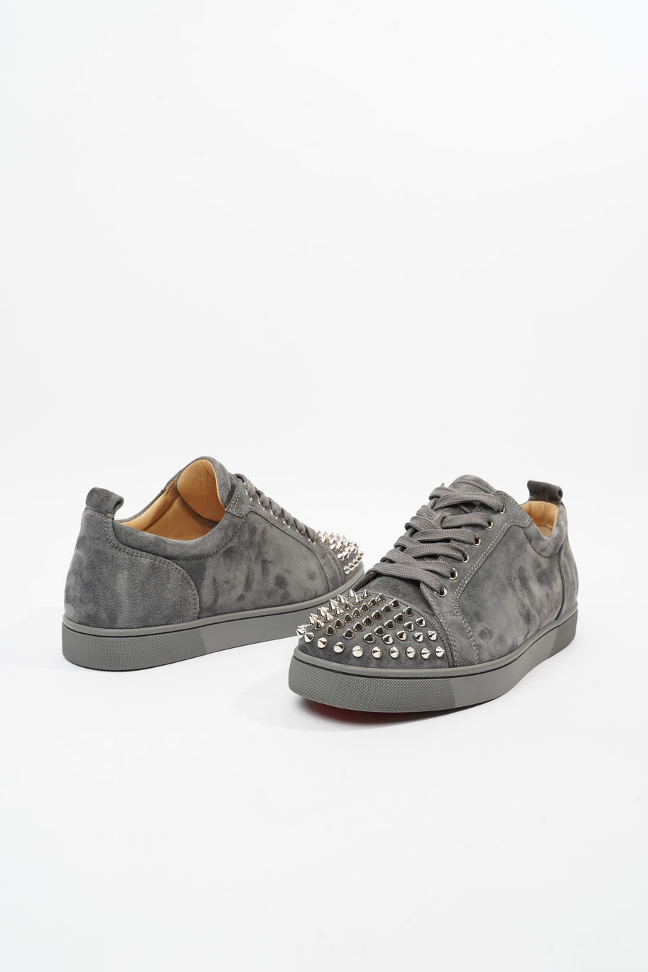 Christian Louboutin Louis Junior Spikes Grey Suede EU 42 UK 8 Image 11