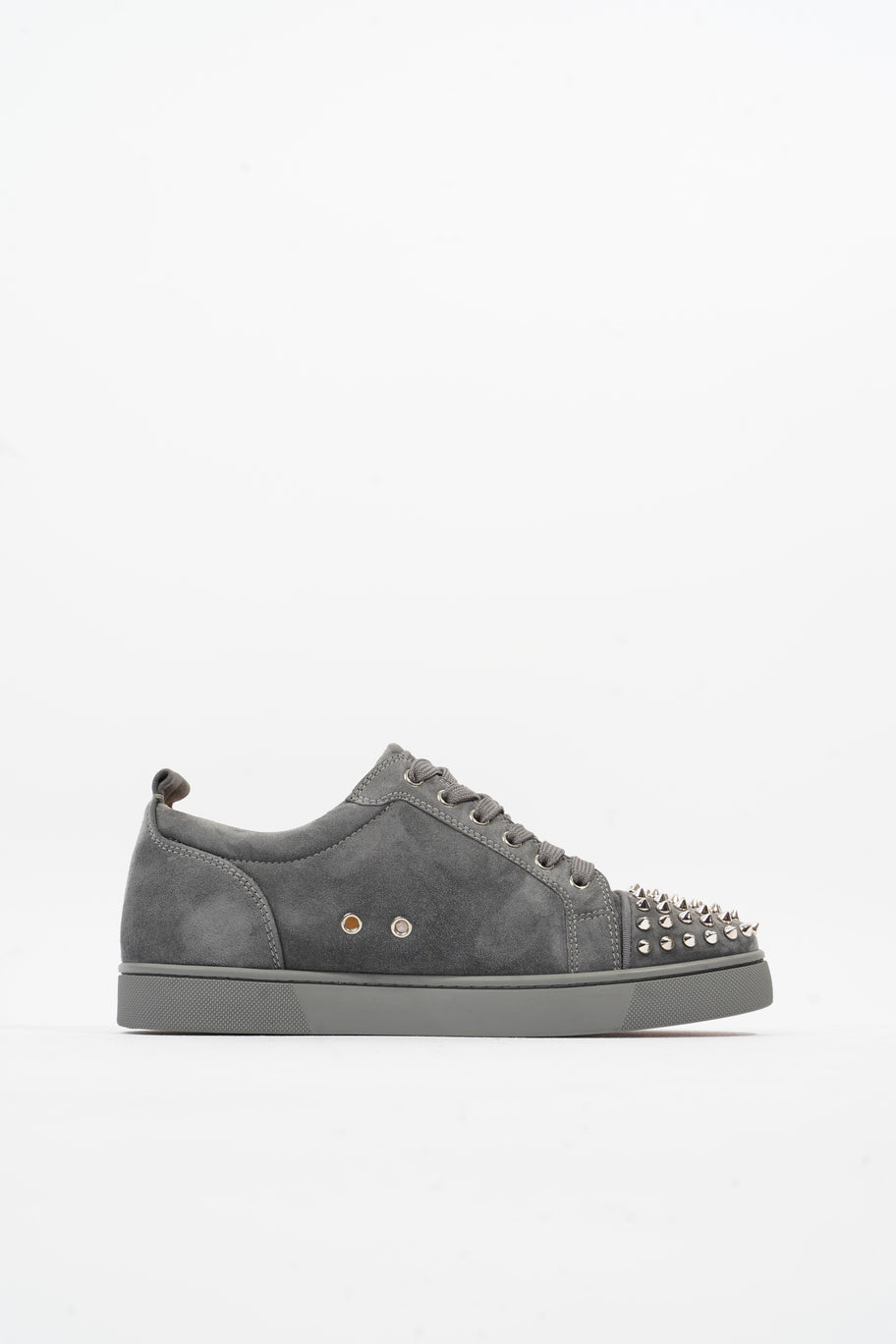 Christian Louboutin Louis Junior Spikes Grey Suede EU 42 UK 8 Luxe Collective