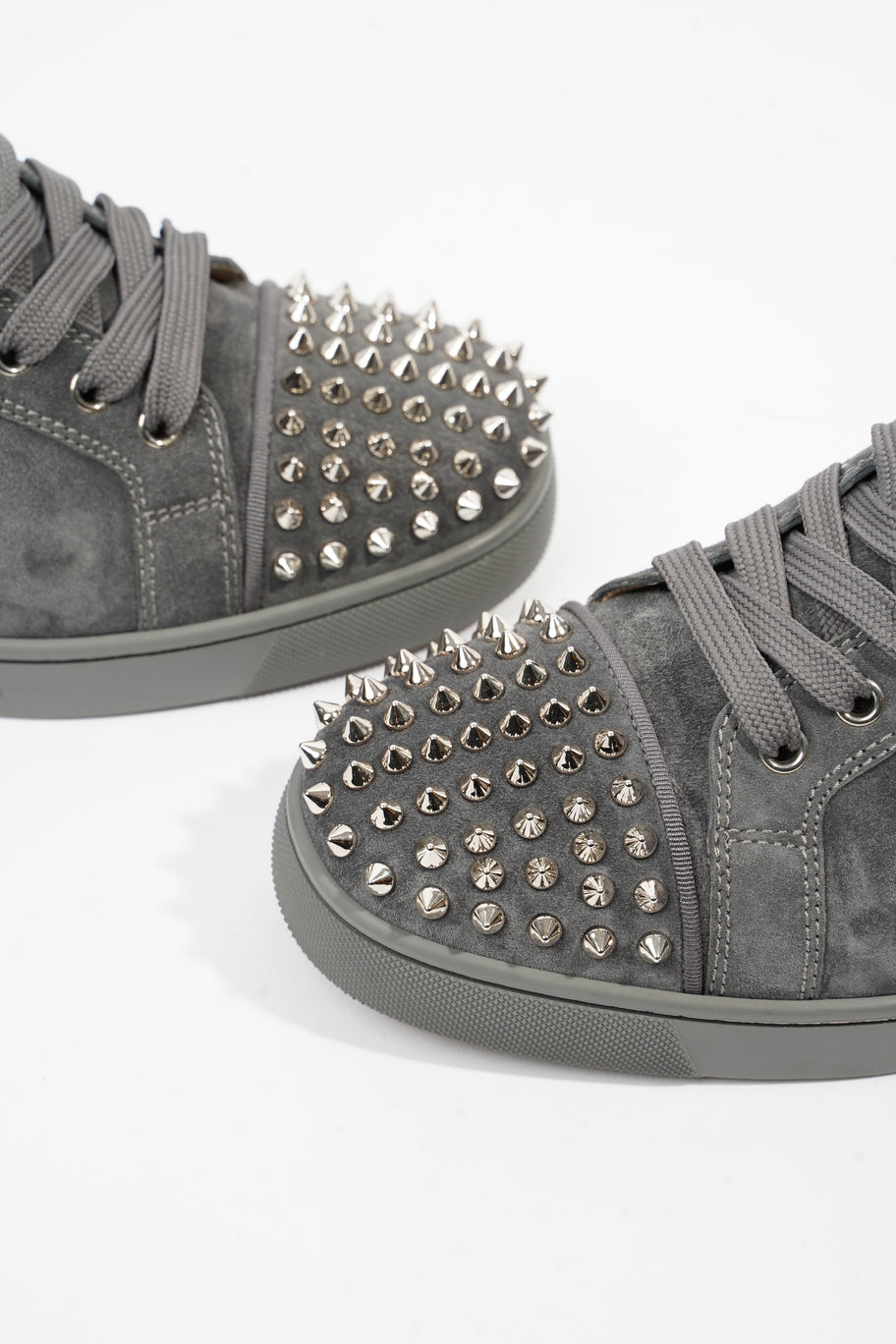 Christian Louboutin Louis Junior Spikes Grey Suede EU 42 UK 8 Image 9