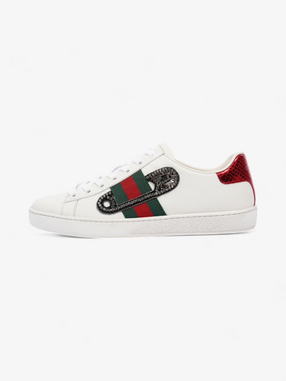 Gucci Ace Low Pin Sneakers White  / Green / Red Leather EU 36.5 UK 3.5 Image 5