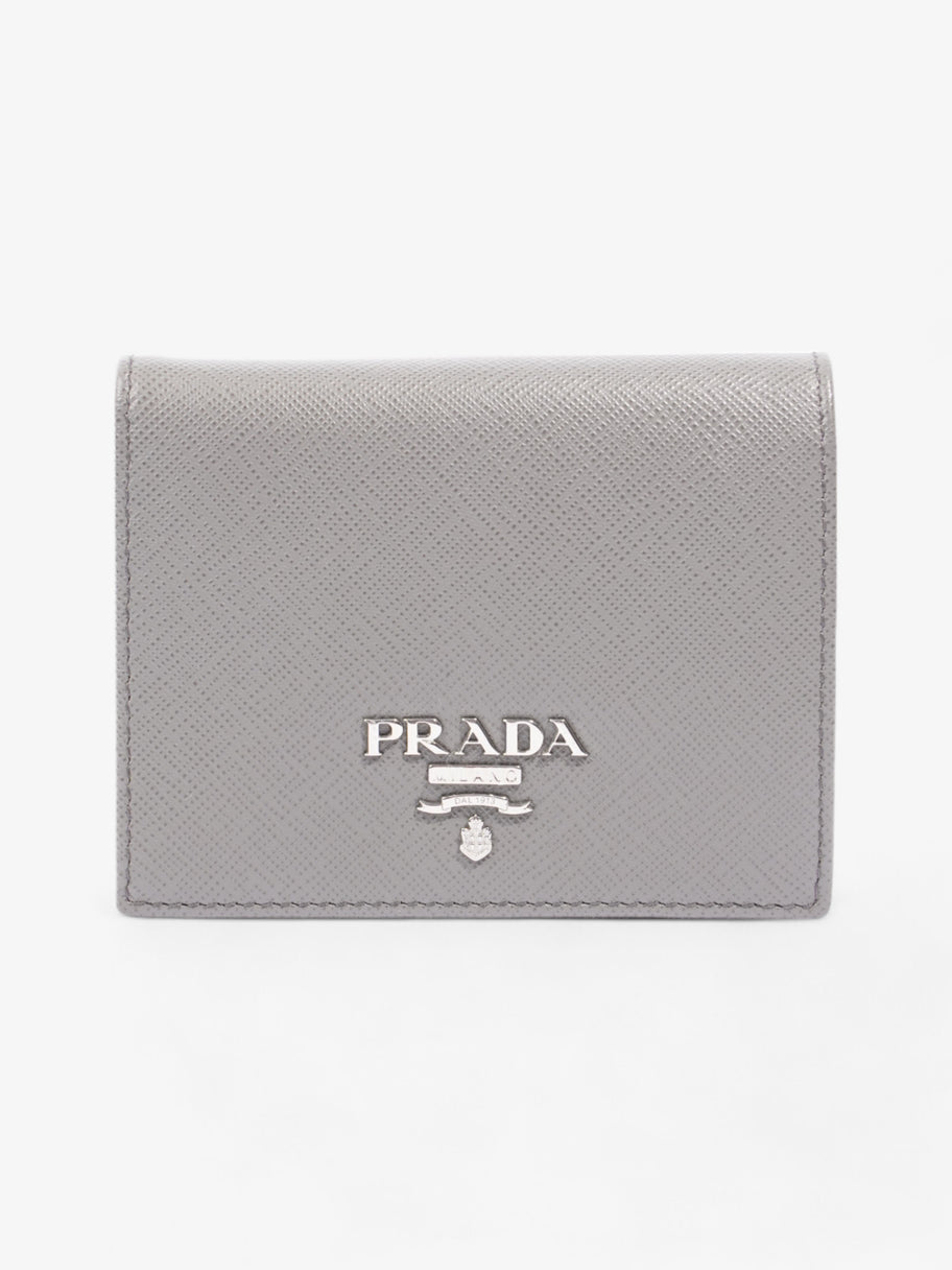 Prada Bifold Card Case Grey Saffiano Leather Image 1