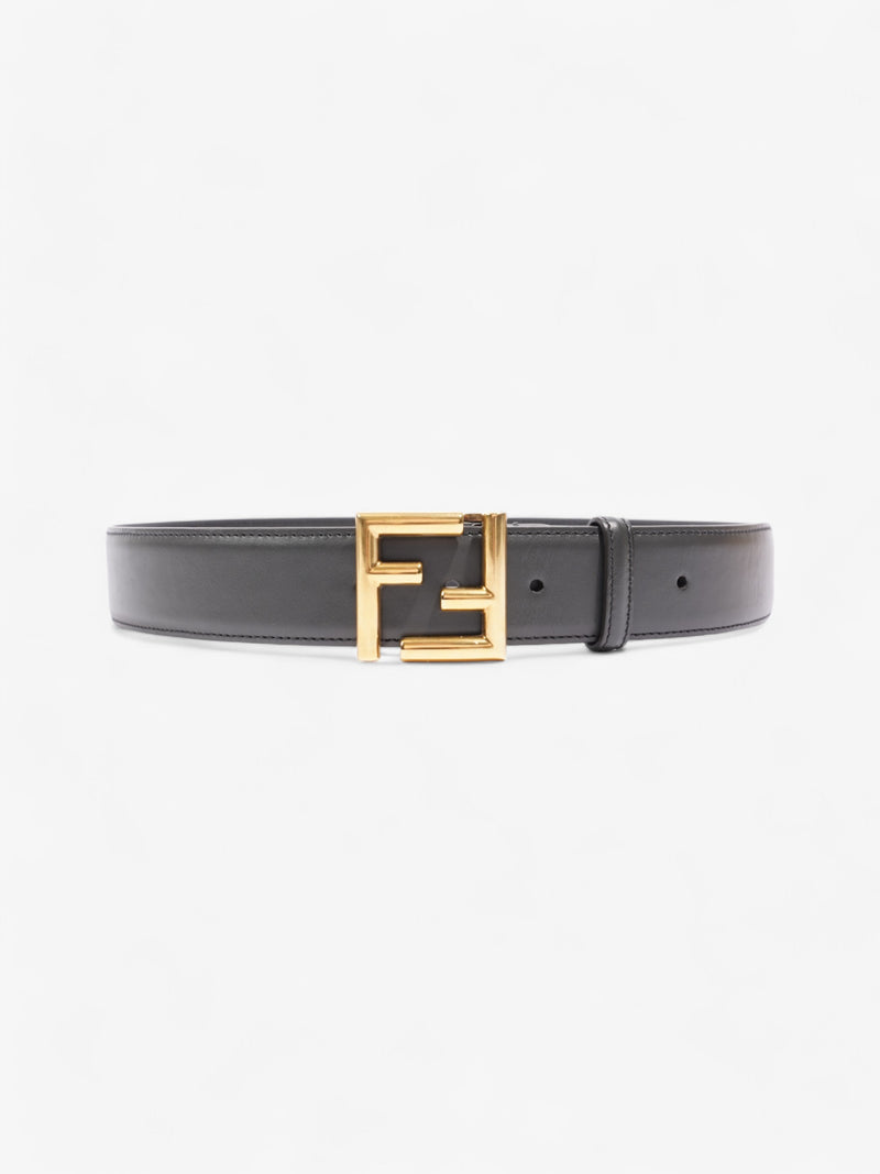  Fendi FF Motif Belt Dark Grey / Gold Leather 80cm / 32