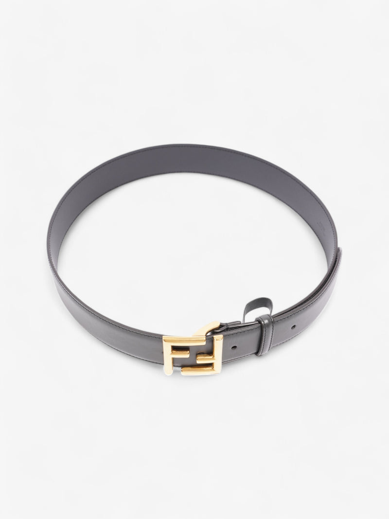  Fendi FF Motif Belt Dark Grey / Gold Leather 80cm / 32