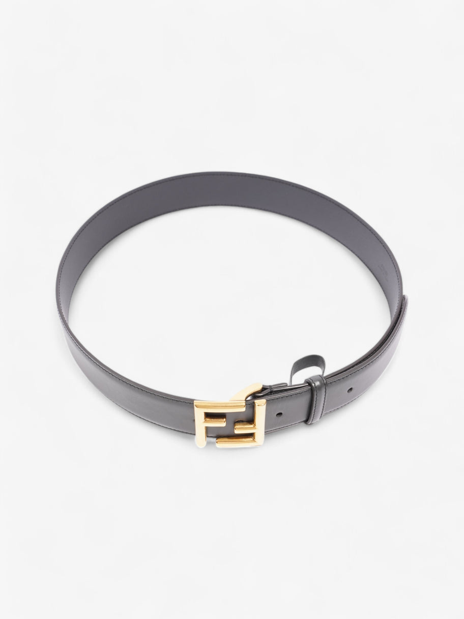 Fendi FF Motif Belt Dark Grey / Gold Leather 80cm / 32