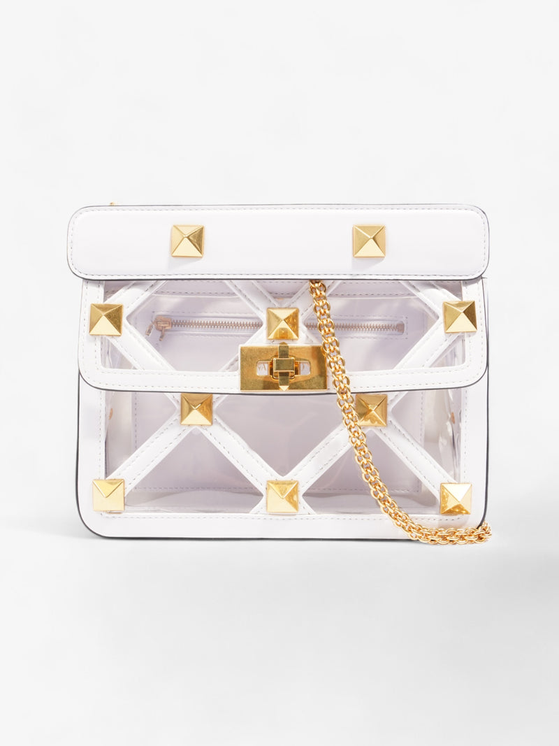  Valentino Roman Stud Clear / White Leather