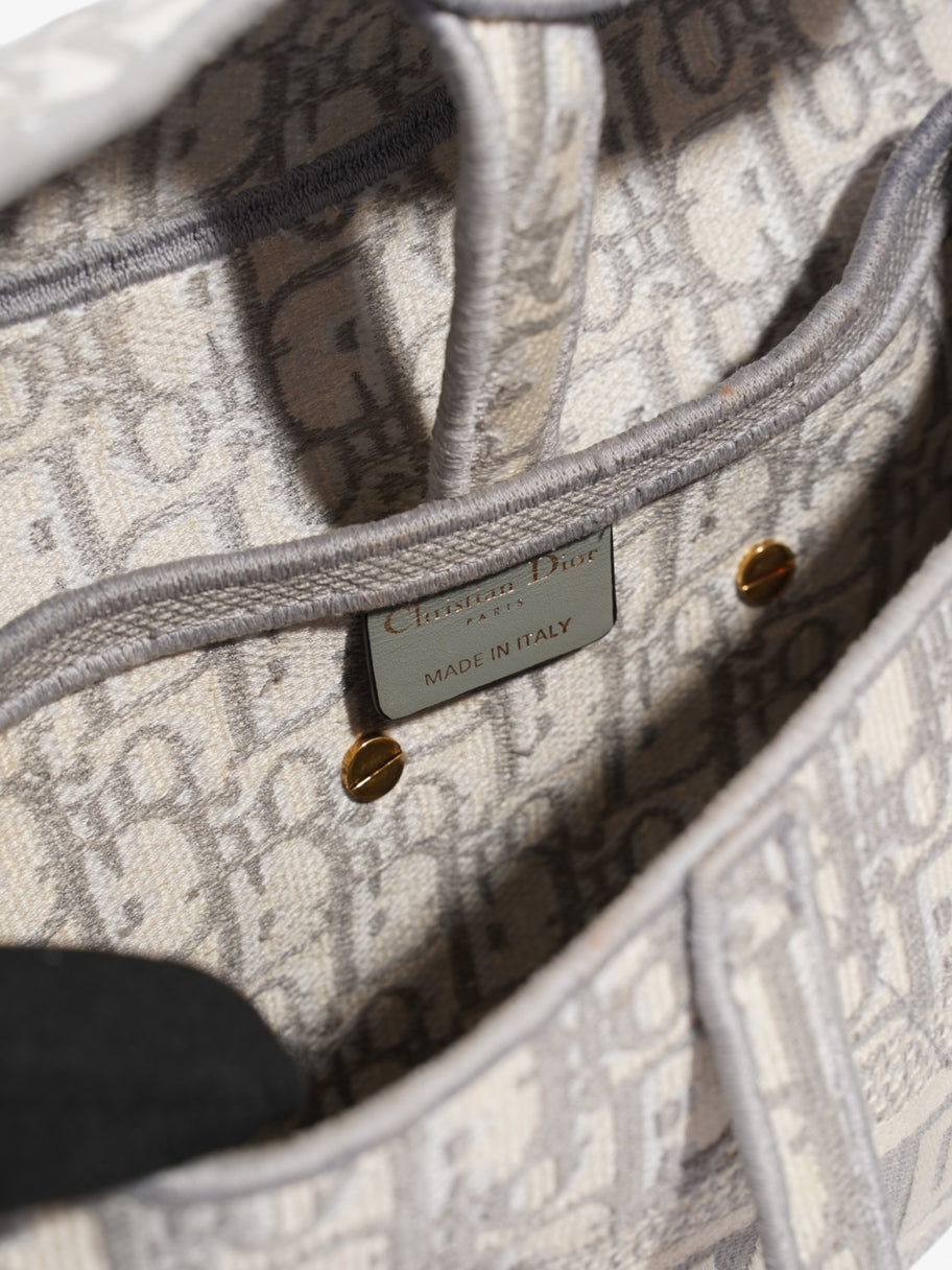 Christian Dior Saddle Bag with Strap Grey Oblique Canvas Image 7