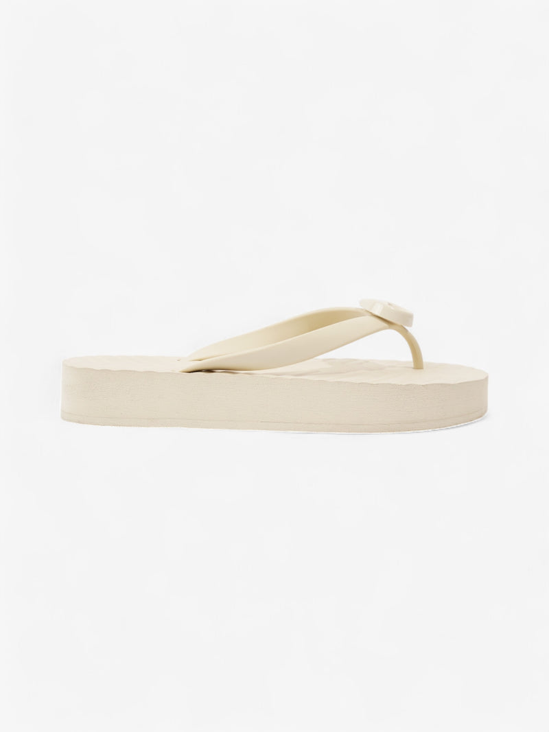  Gucci Double G Platform Sandal Cream Rubber EU 38 UK 5