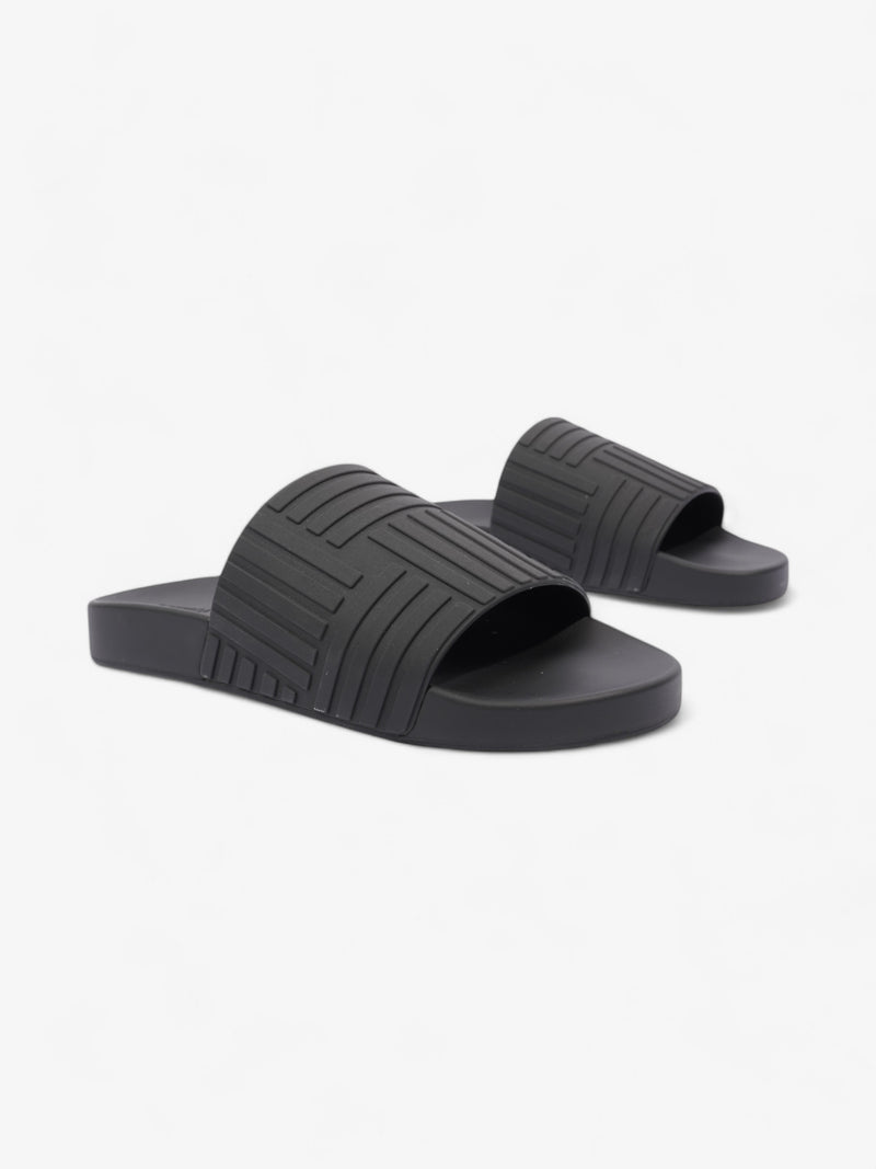  Bottega Veneta Resort Slides Black Rubber EU 42 UK 8