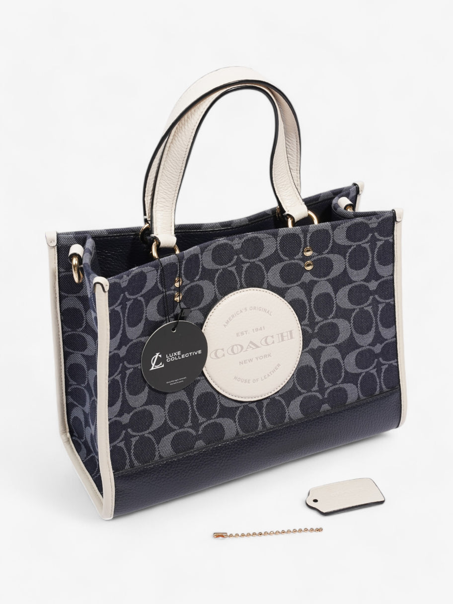 Coach Dempsey Tote White / Blue Denim Image 9