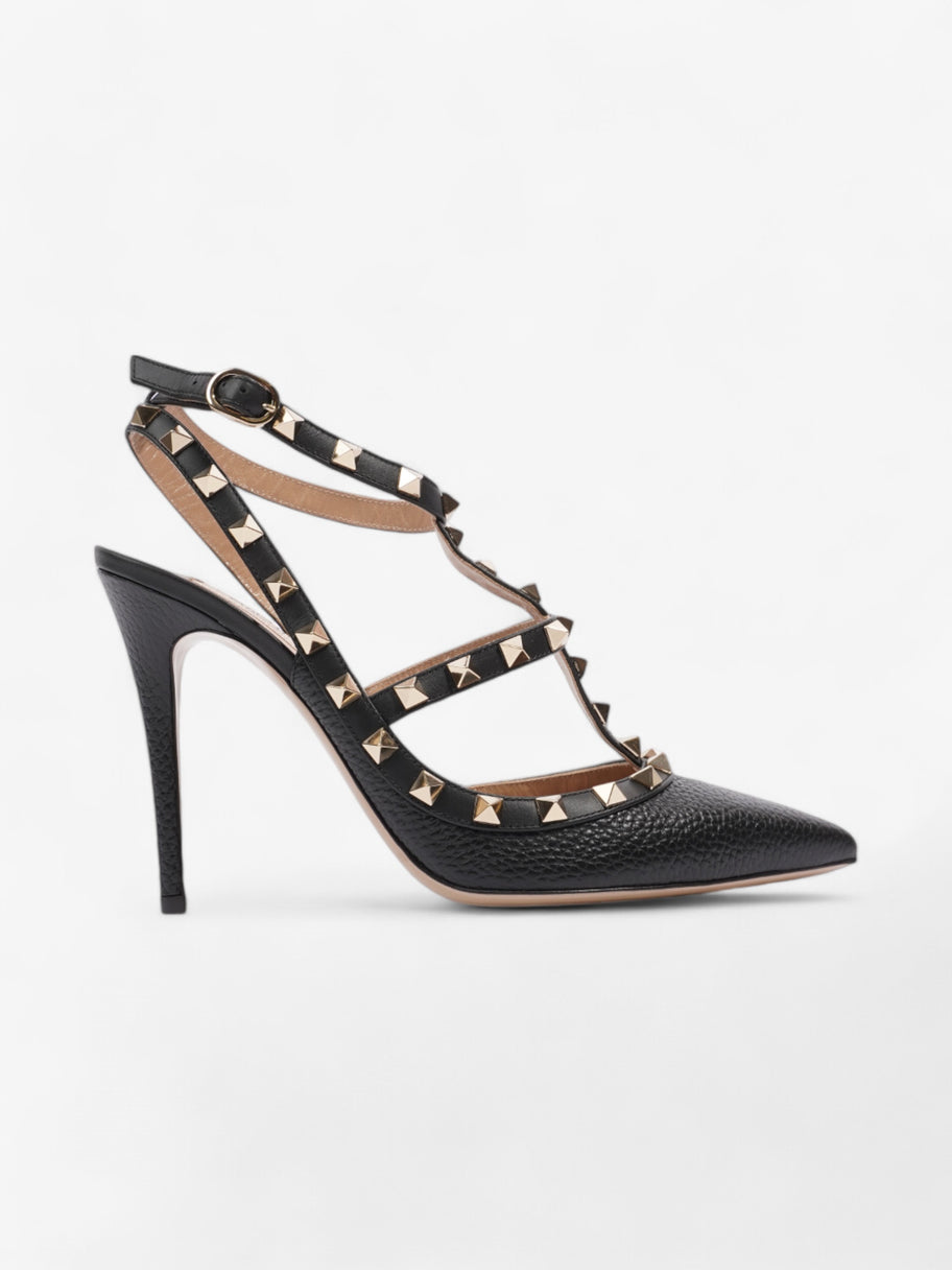 Valentino Rockstud Pump 100 Black / Gold Leather EU 39 UK 6 Image 1