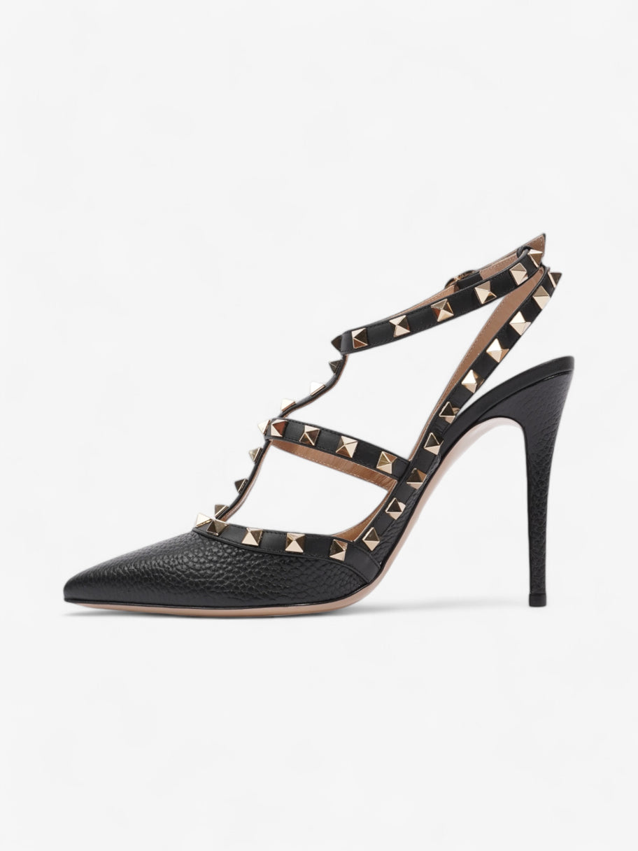 Valentino Rockstud Pump 100 Black / Gold Leather EU 39 UK 6 Image 3