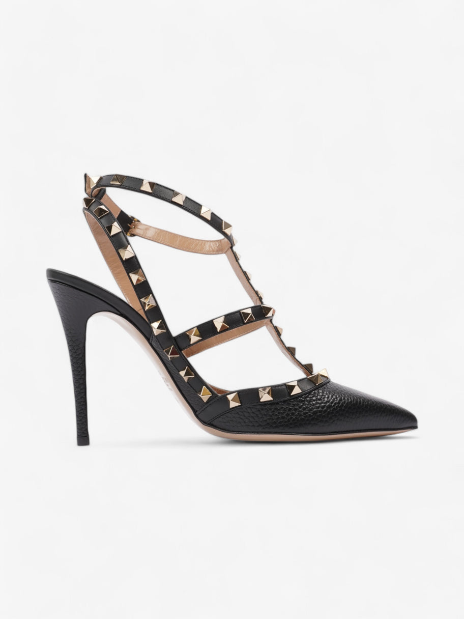 Valentino Rockstud Pump 100 Black / Gold Leather EU 39 UK 6 Image 4