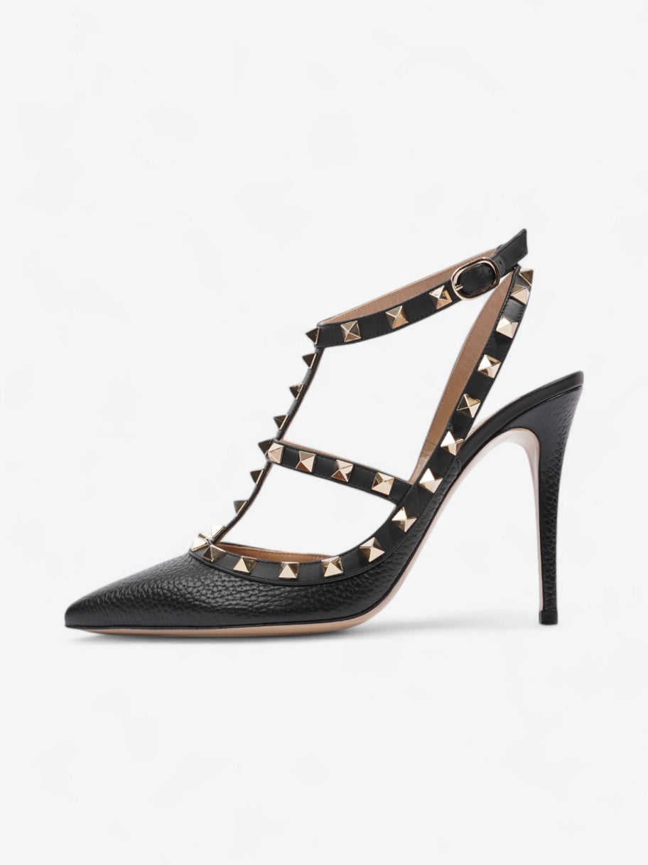 Valentino Rockstud Pump 100 Black / Gold Leather EU 39 UK 6 Image 5