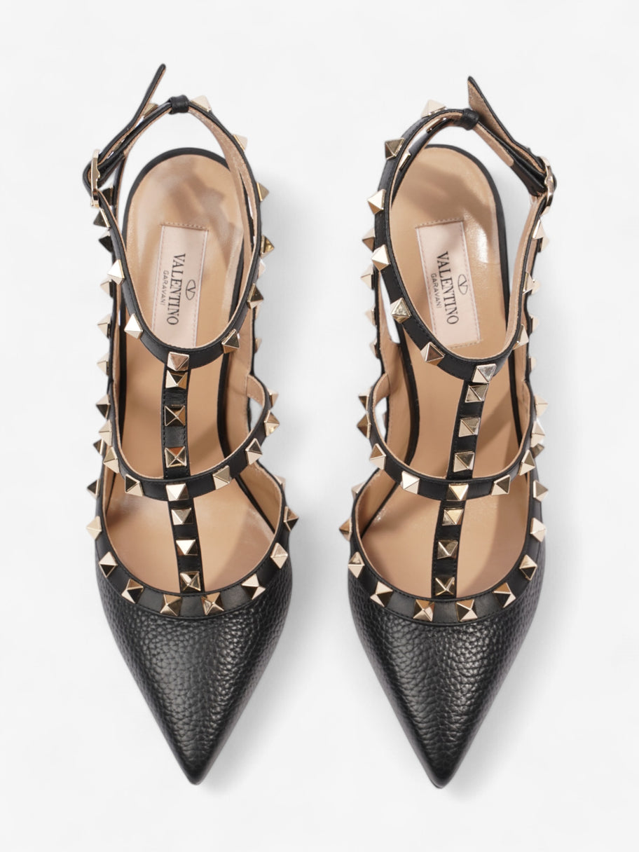 Valentino Rockstud Pump 100 Black / Gold Leather EU 39 UK 6 Image 8