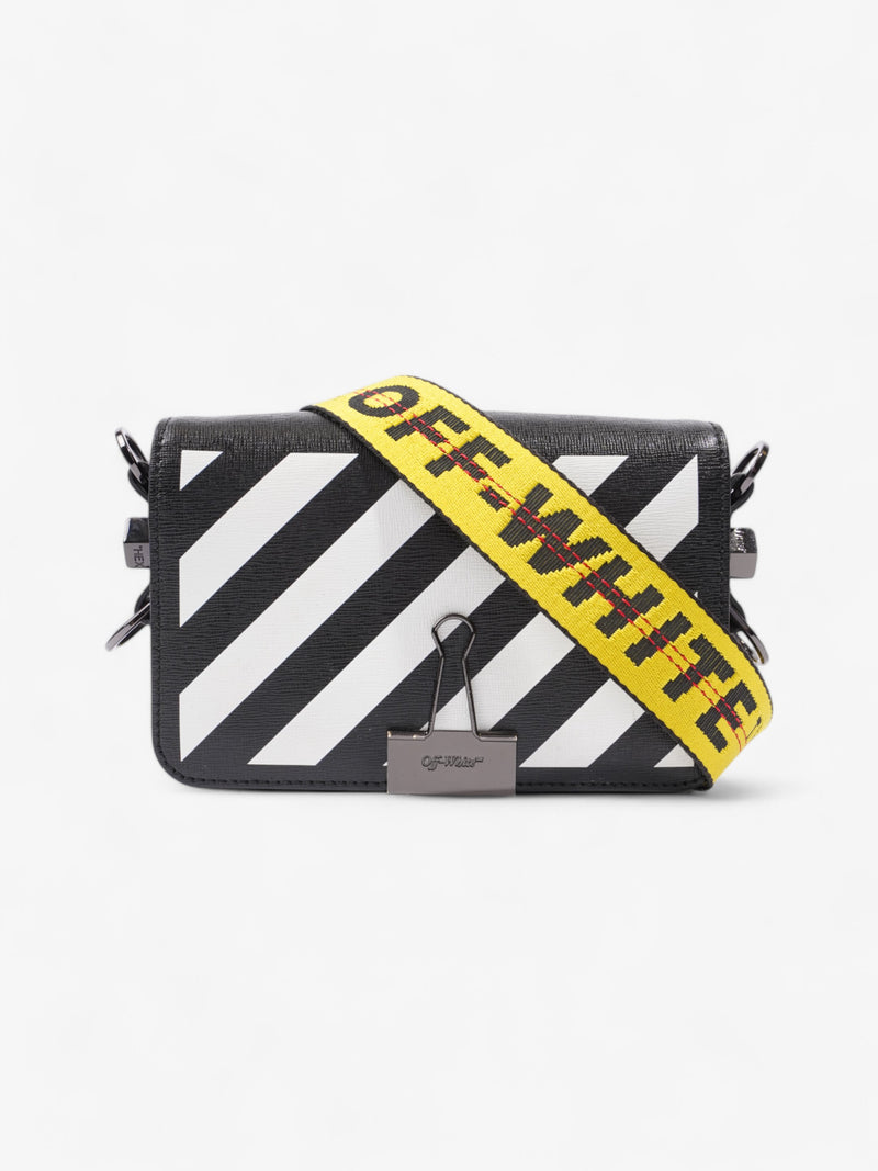  Off White Binder Clip Diag Bag Black / White Leather