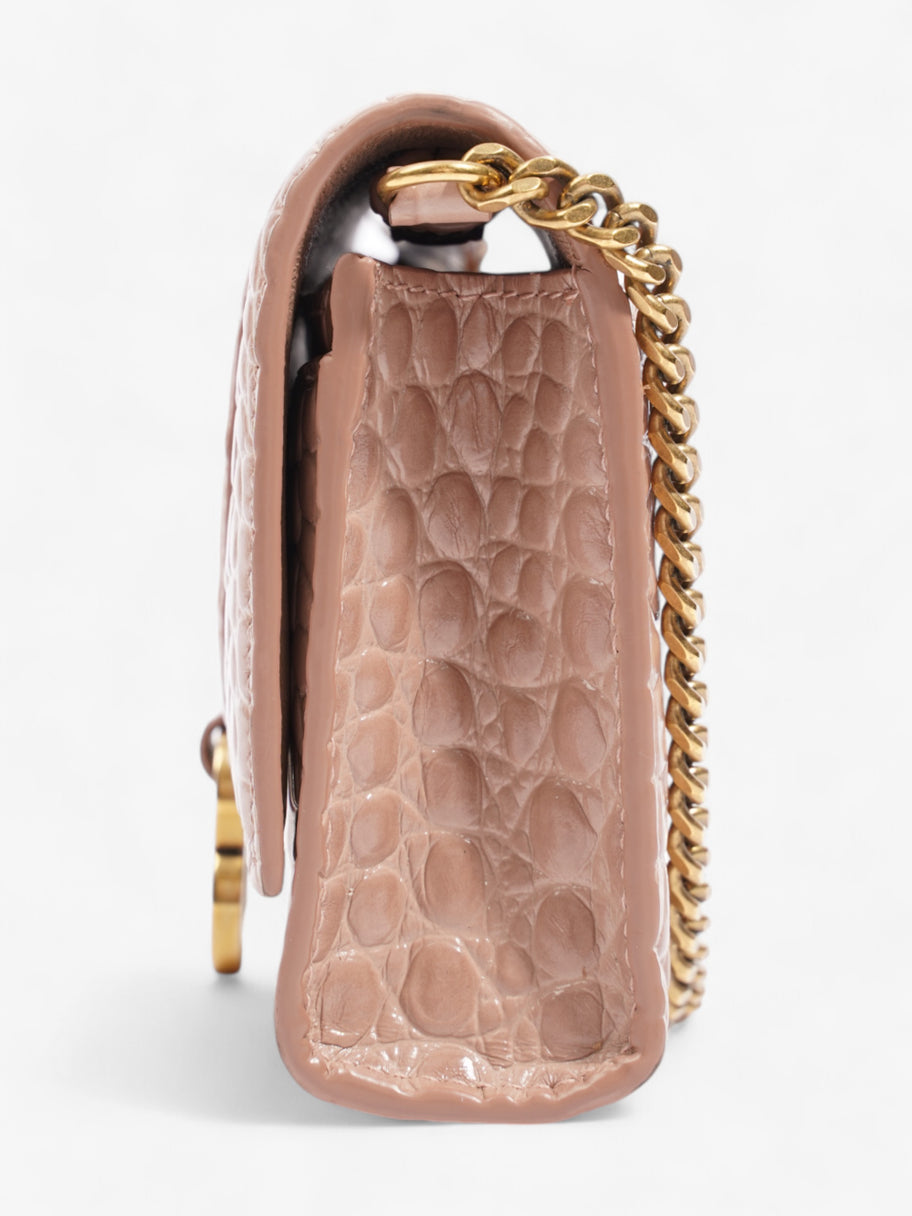 Balenciaga Hourglass Wallet On Chain Nude Beige Embossed Leather Image 3