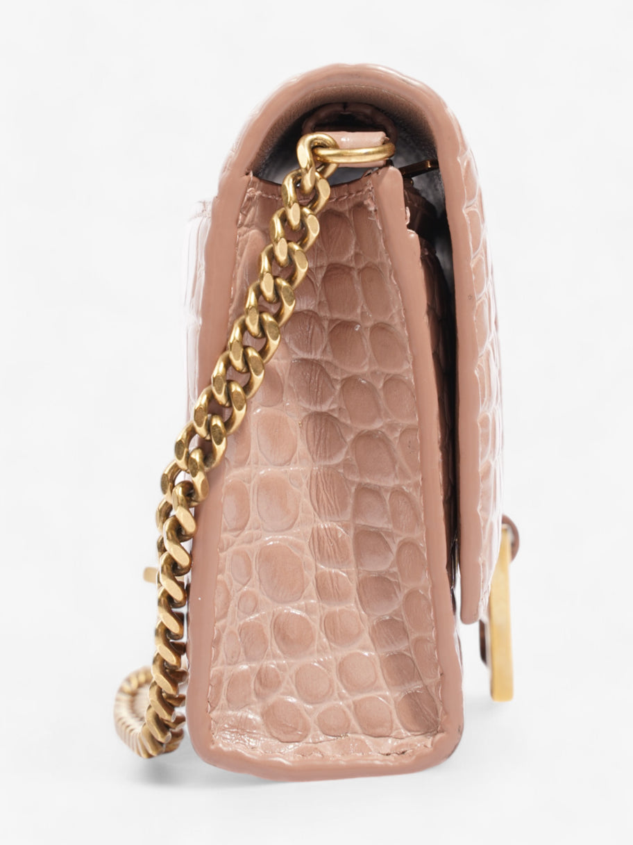 Balenciaga Hourglass Wallet On Chain Nude Beige Embossed Leather Image 5