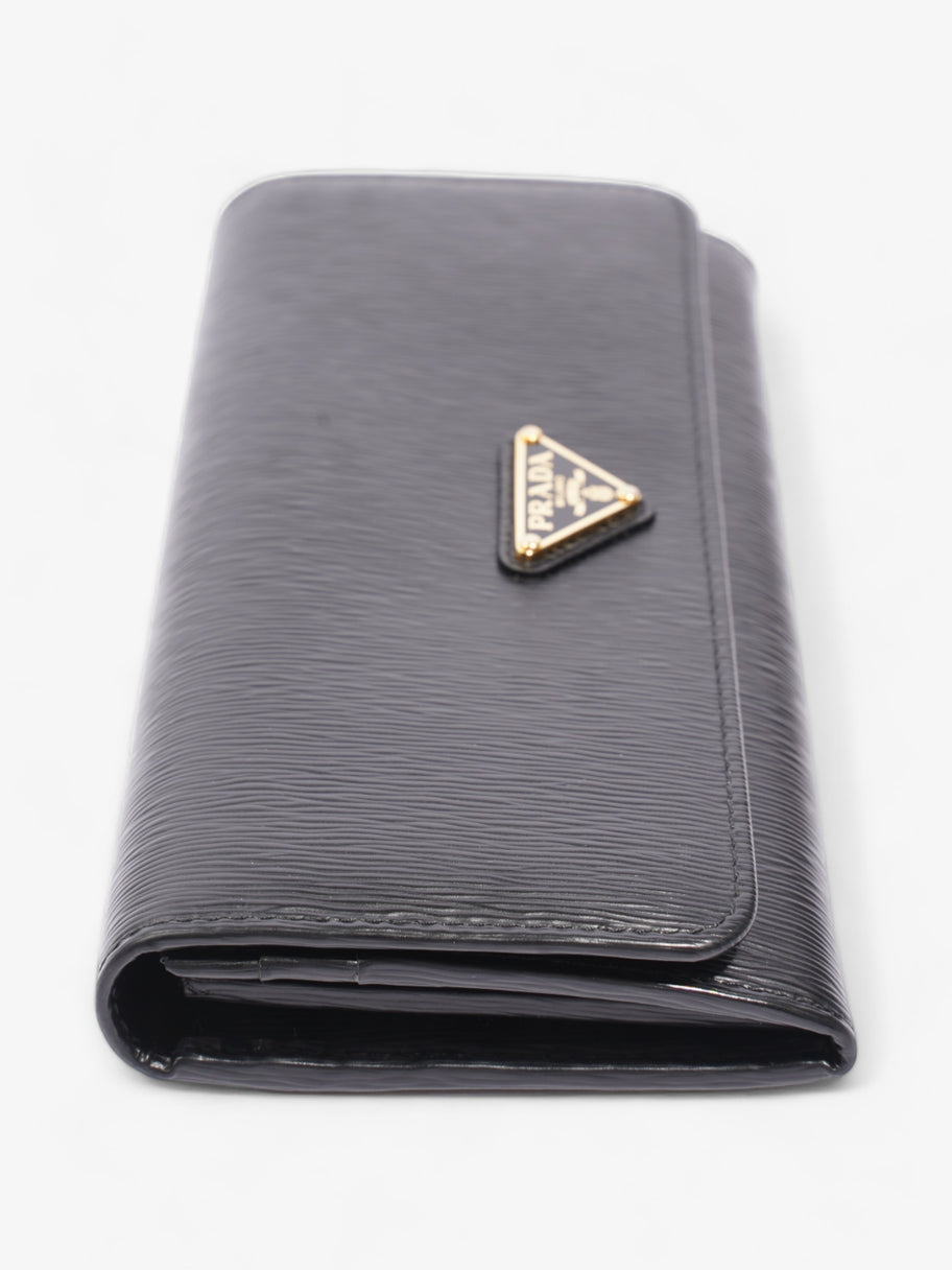 Prada Flap Continental Wallet Black Saffiano Leather Image 4