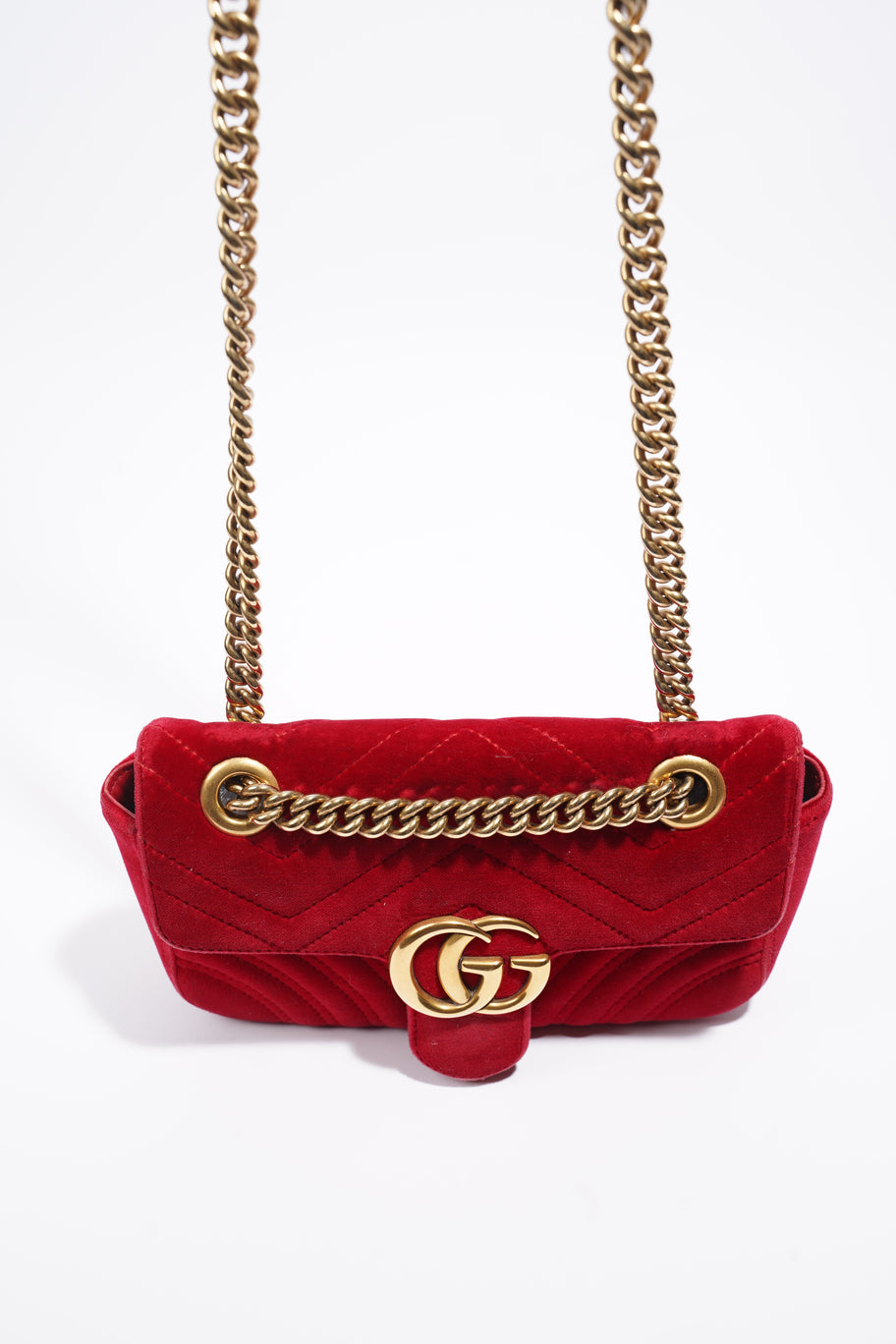 GG Marmont Bag Red Velvet Mini Image 7