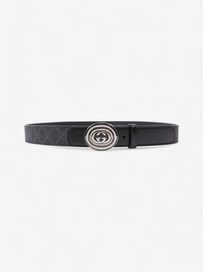  Gucci GG Interlocking Belt GG Supreme / Black / Gold Canvas 100cm / 40