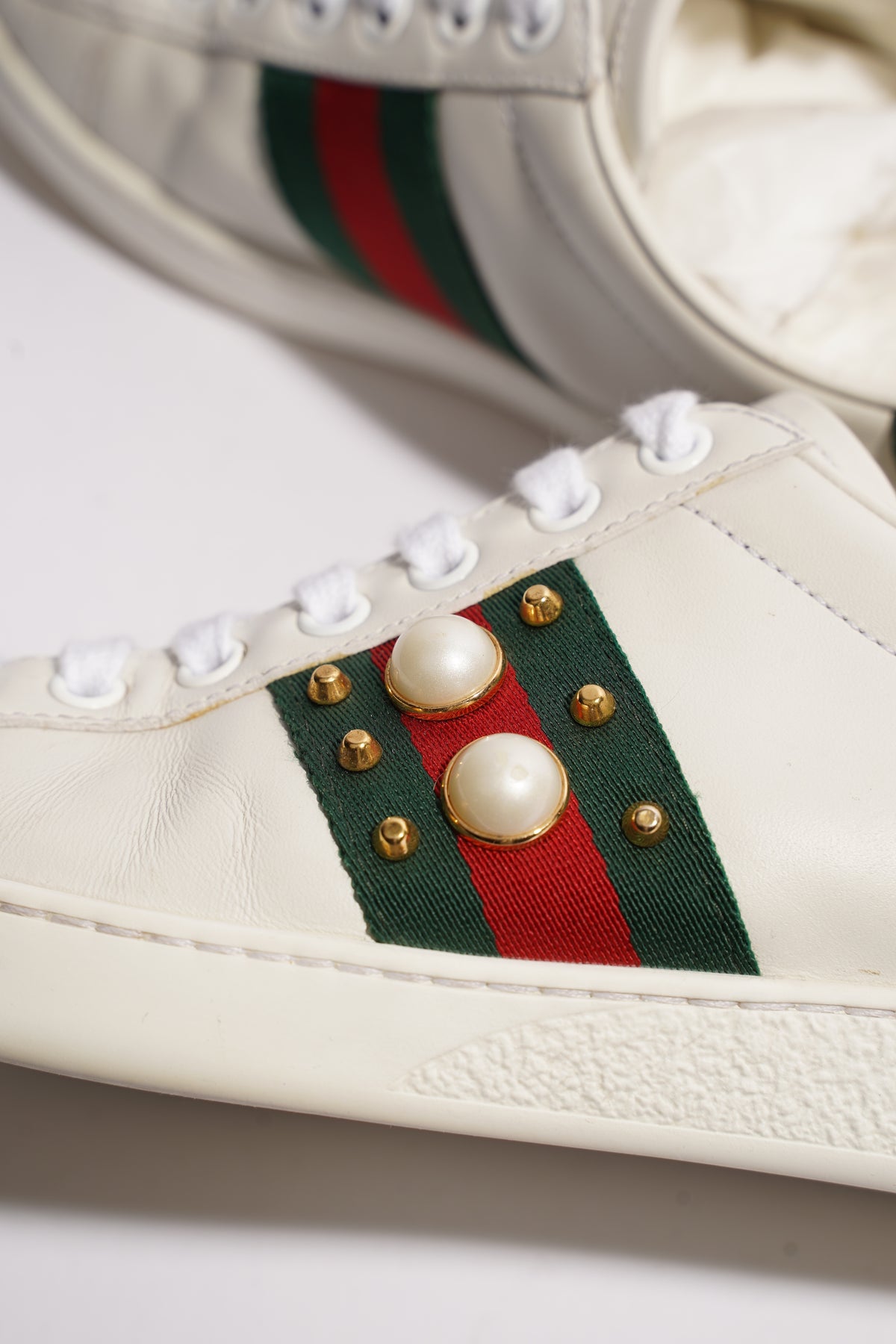 Gucci ace 2025 sneakers pearl