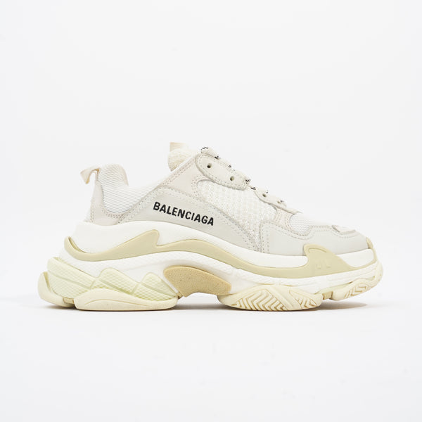 Balenciaga Triple S White Cream Mesh EU 38 UK 5 Luxe Collective