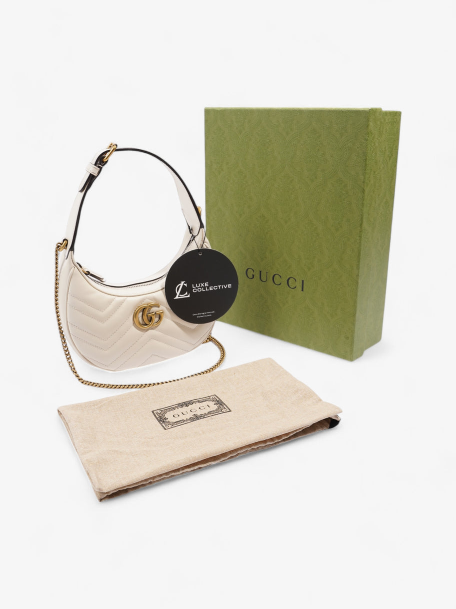 Gucci GG Marmont Shoulder Bag White Matelasse Leather Mini Image 9