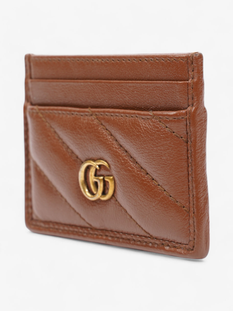 Gucci GG Marmont Card Case Brown Matelasse Leather Image 3