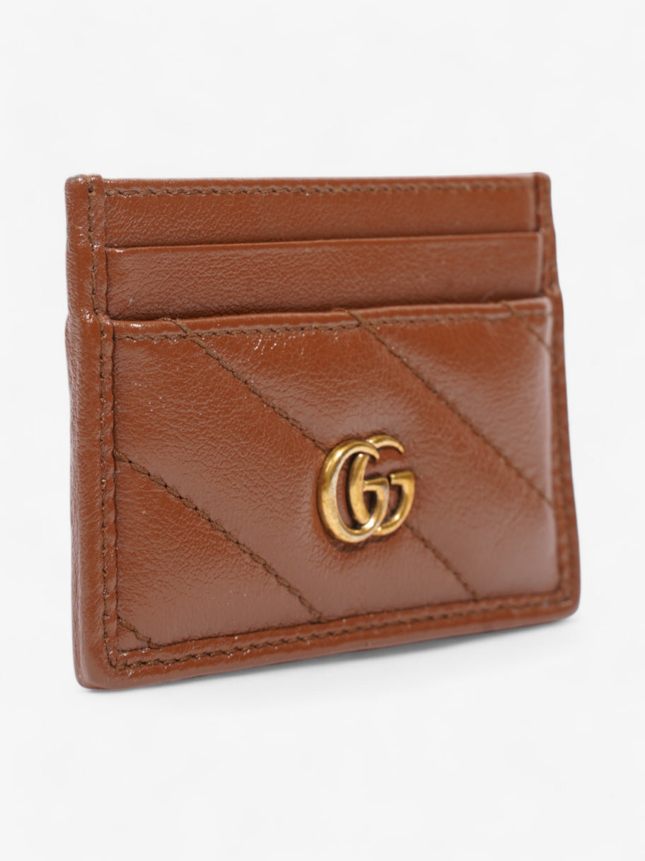 Gucci GG Marmont Card Case Brown Matelasse Leather Image 4