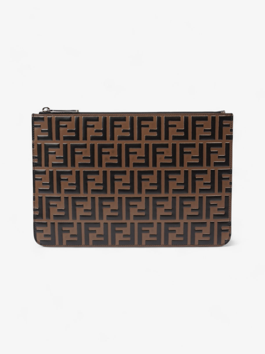 Fendi Monogram Clutch Bag BRown Leather Image 1