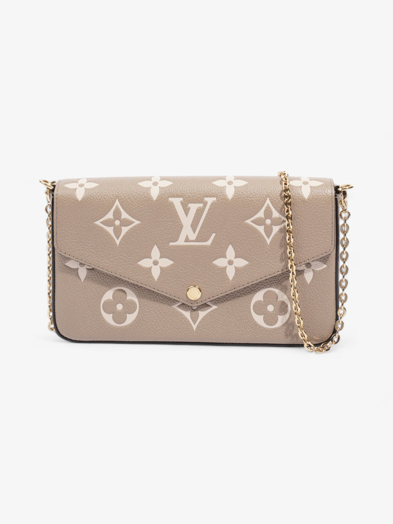  Louis Vuitton Felicie Pochette Tourterelle Gray / Cream Empreinte Leather