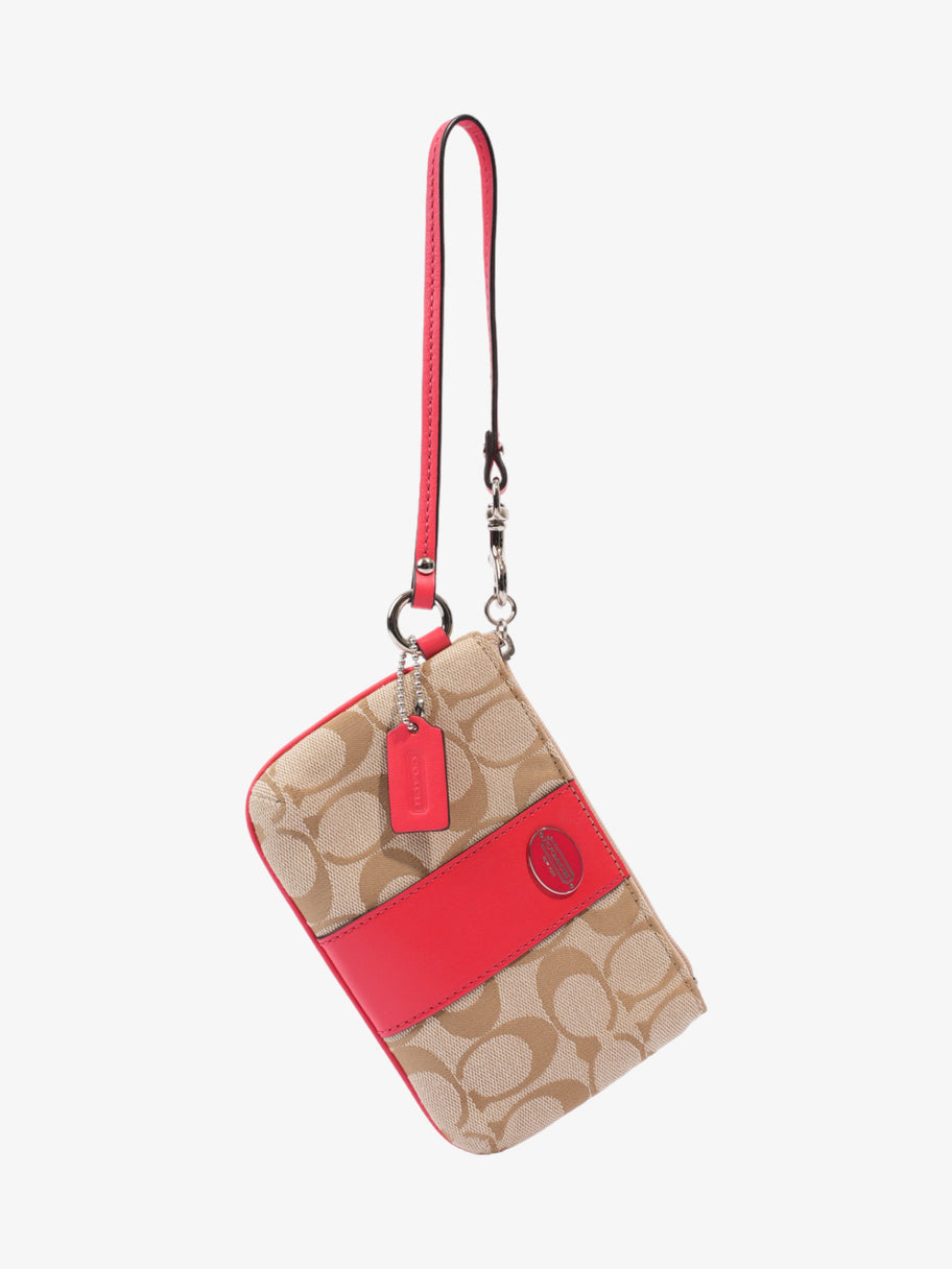 Coach Wristlet Beige Signature / Coral Canvas Small Image 7