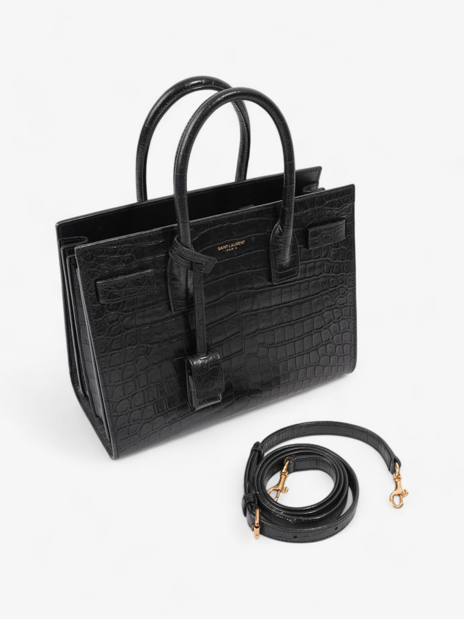 Saint Laurent Sac De Jour Black Embossed Leather Baby Image 8