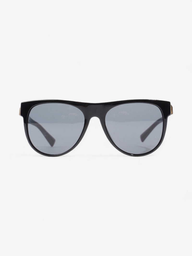  Versace Round Greca Sunglasses Black Acetate 140mm