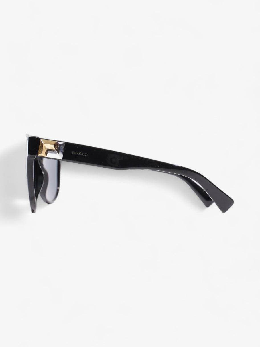 Versace Round Greca Sunglasses Black Acetate 140mm Image 2