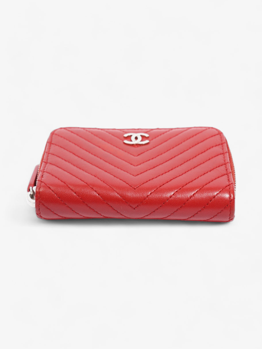 Chanel Zip Around Coin Purse Red Lambskin Leather Image 5