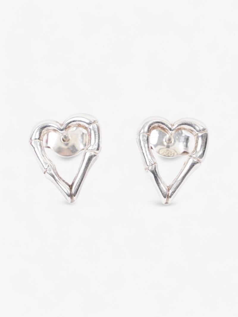  Gucci Bamboo Heart Earrings Silver Silver Sterling