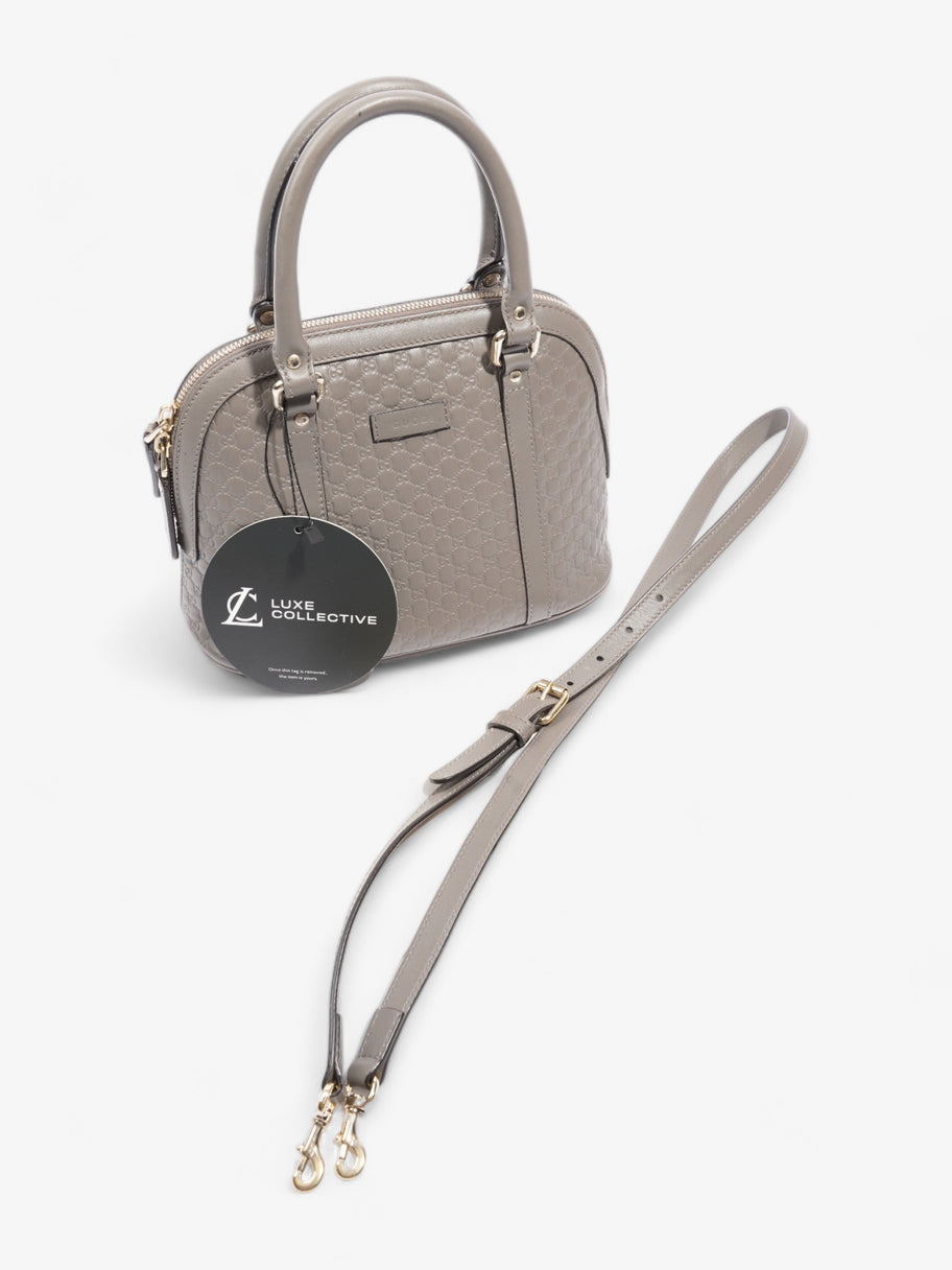 Mini Microguccissima Dome Bag  Grey Leather Image 10