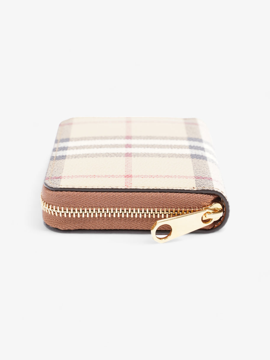 Burberry Small Check Zip Wallet Archive Beige Coated Canvas Image 4