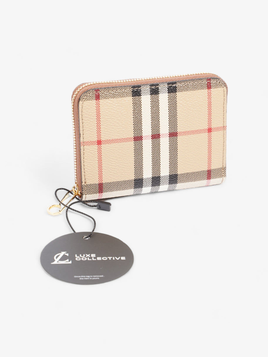 Burberry Small Check Zip Wallet Archive Beige Coated Canvas Image 6