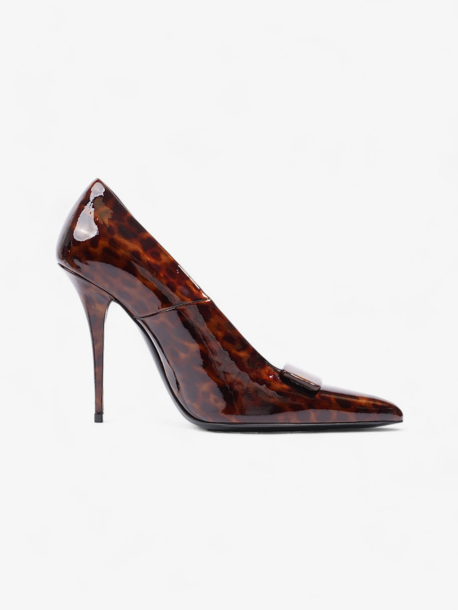 Saint Laurent Tartaruga Heels 100 Brown Patent Leather EU 36 UK 3 Luxe Collective