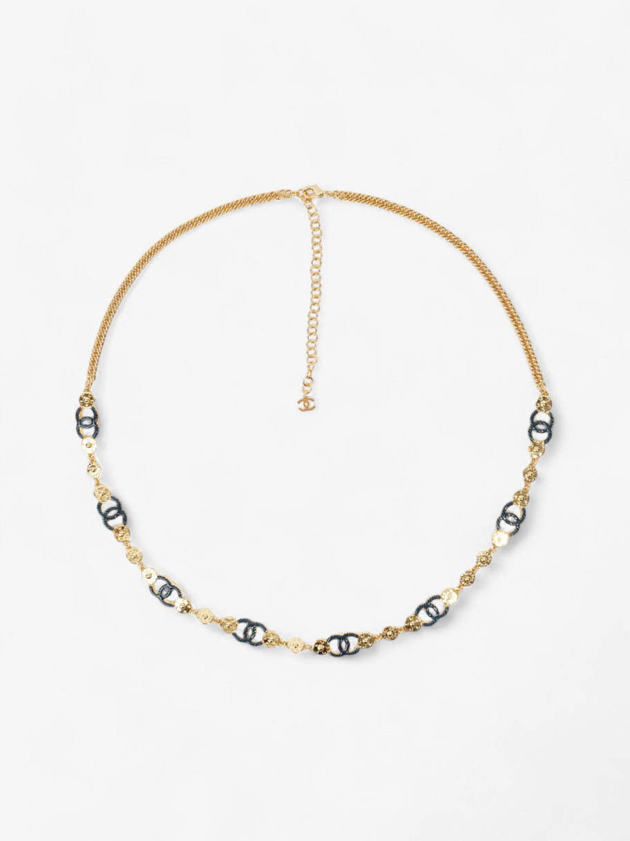 Chanel CC 8 Motif Necklace Gold / Blue Base Metal Image 1