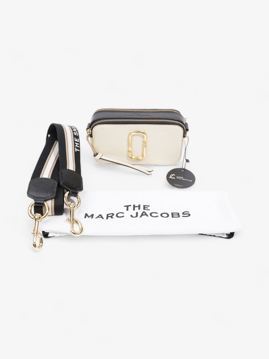 Marc Jacobs The Snapshot Bag Cream / Black Leather Image 9