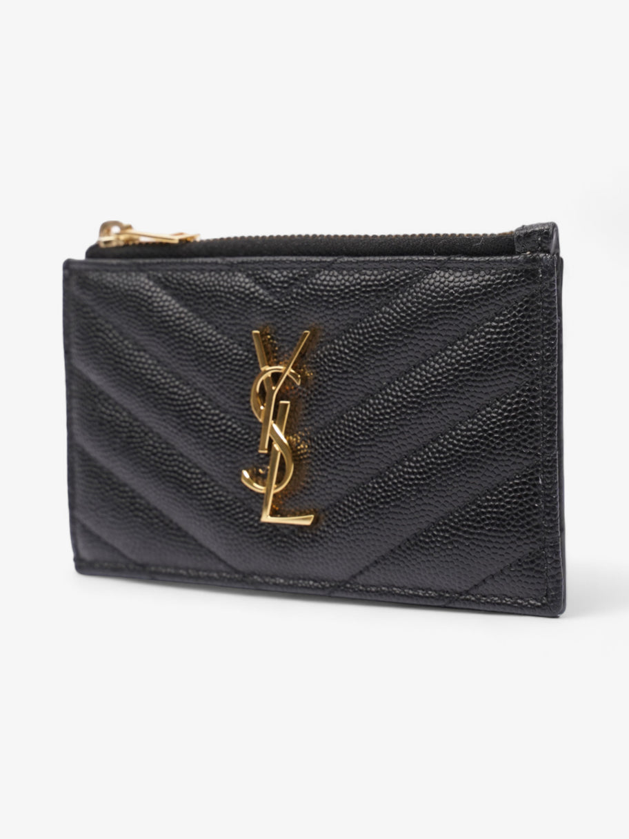 Saint Laurent Fragments Zip Card Case Black Leather Image 3