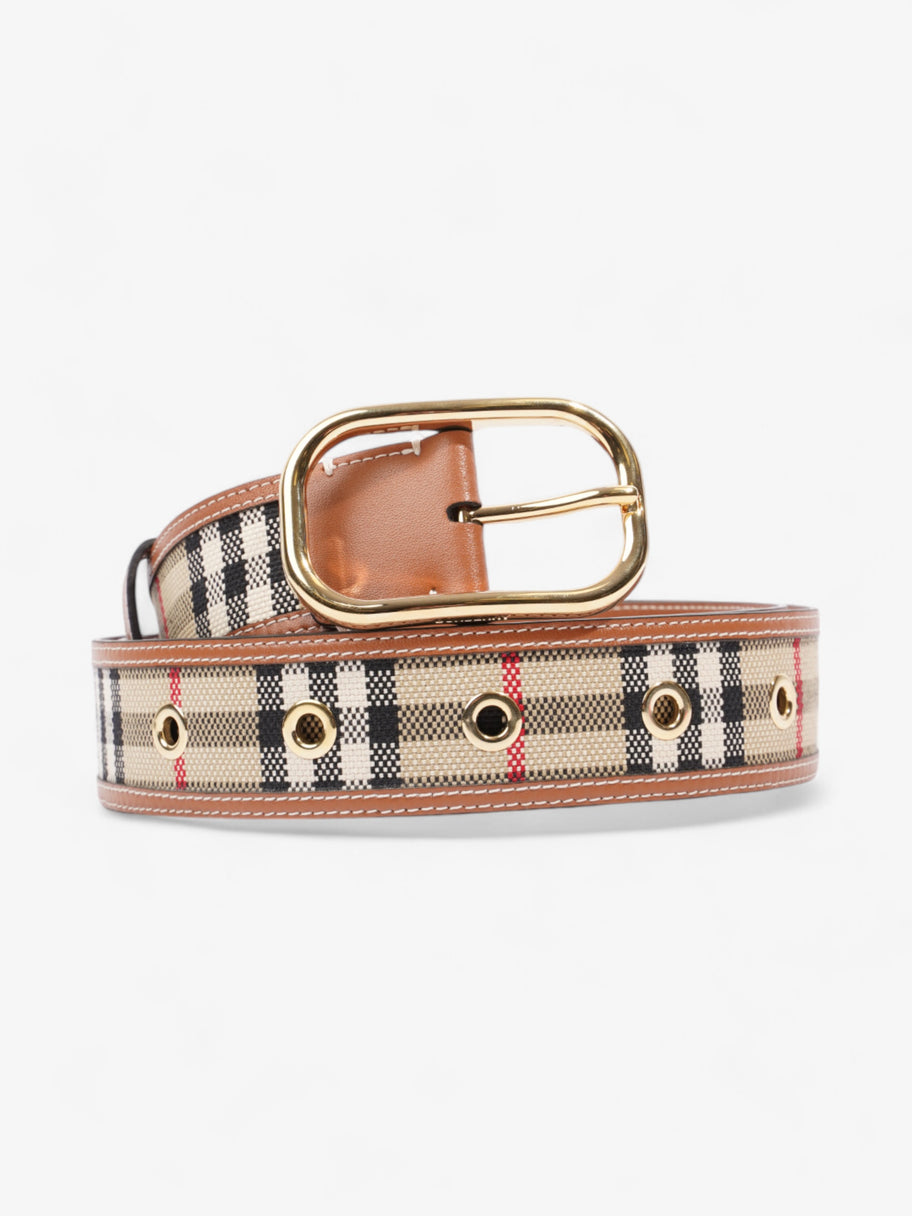 Burberry Check Belt Archive Beige / Gold Canvas Large - 124cm Image 6