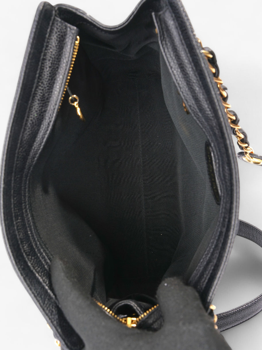 Chanel Vintage CC Tote Black Caviar Leather Image 8