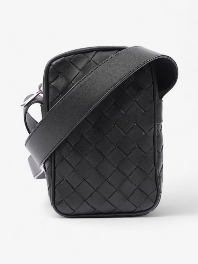  Bottega Veneta Phone Pouch Crossbody Black Intrecciato Leather