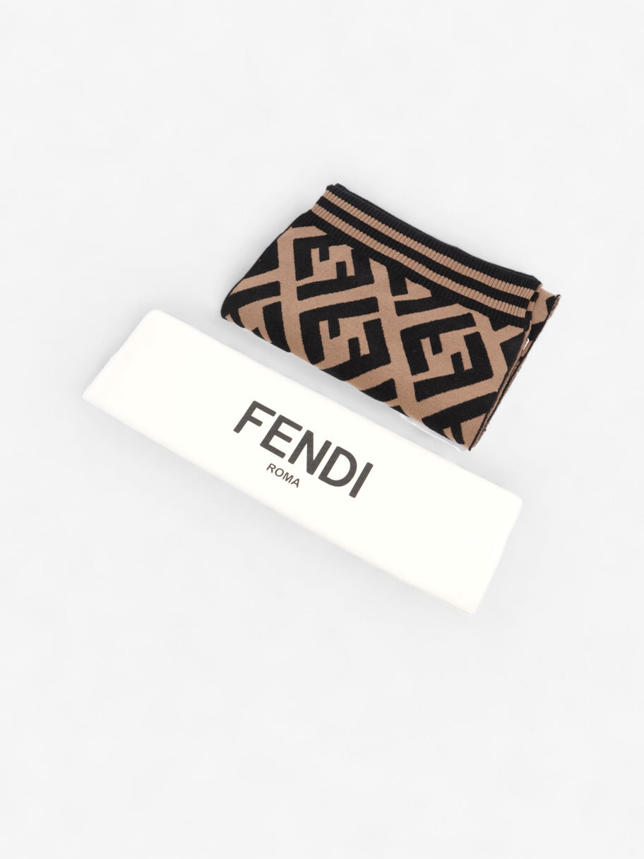 Fendi FF Scarf Brown  / Black Wool Image 4