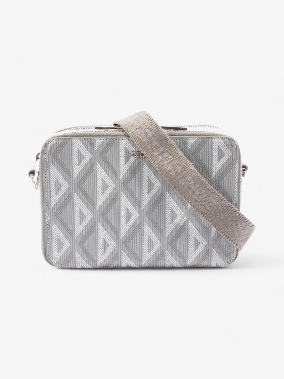 Double Zipped Messenger  Grey CD Diamond Coated Canvas Image 1