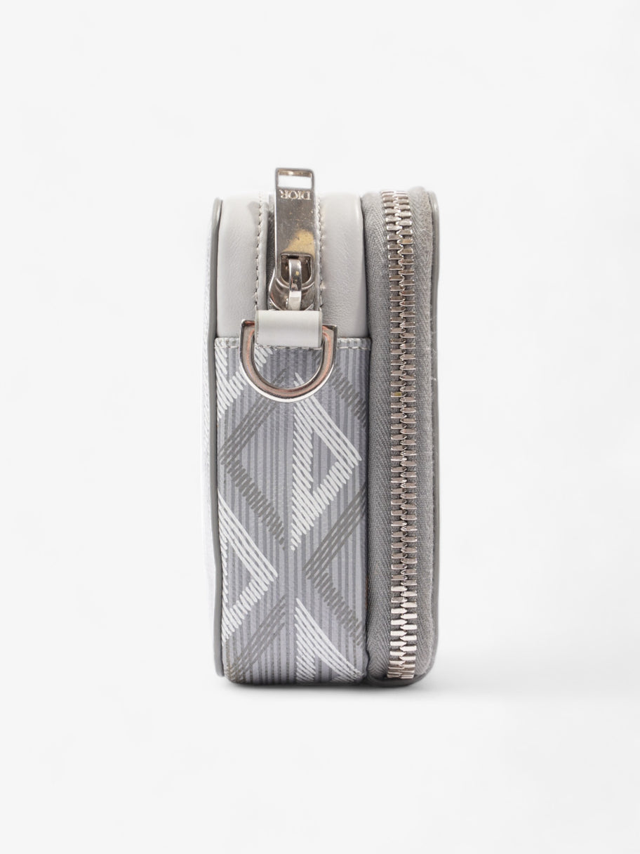 Double Zipped Messenger  Grey CD Diamond Coated Canvas Image 5